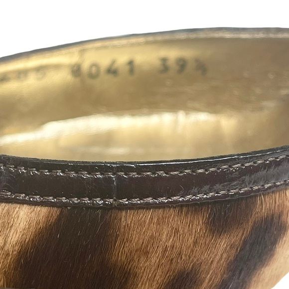 Dolce & Gabbana D&G ☻ Leopard Print Pony Hair Ankle Strap Pointy Toe Heels ☻ 9M - Picture 12 of 16